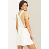 Weekend Chiller Twill Overall Romper in Off White - Lockwood Shop - Hyfve