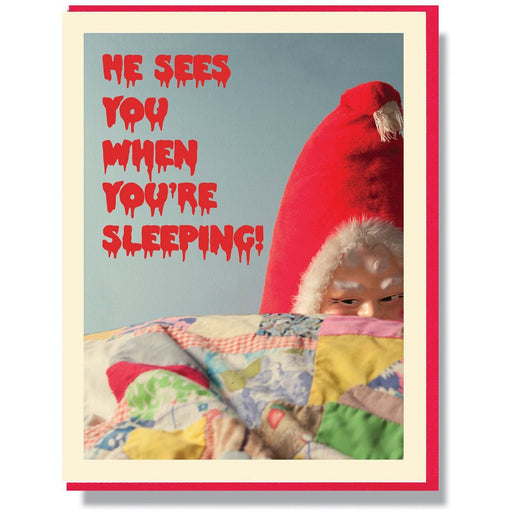 When You're Sleeping Creepy Santa Card - Lockwood Shop - Smitten Kitten