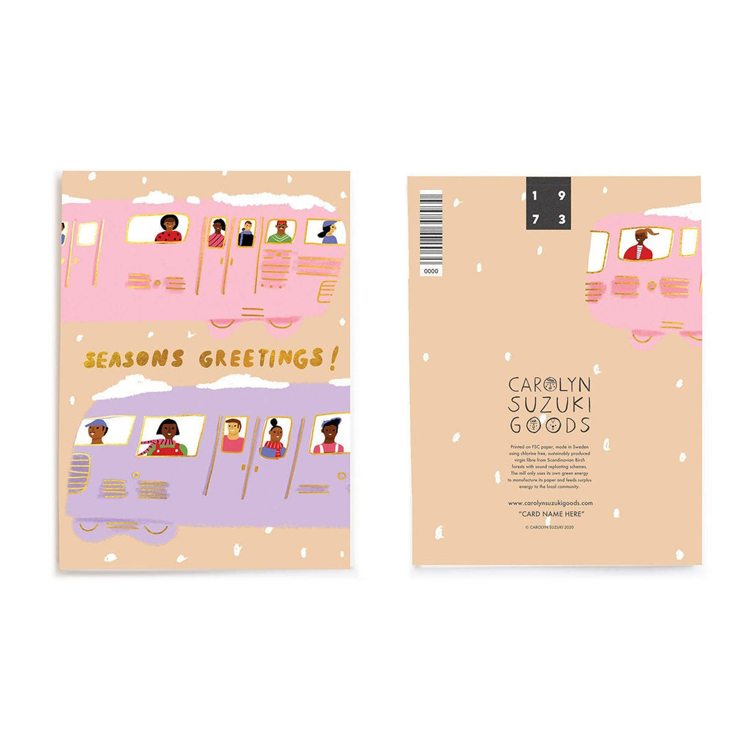 Winter Train Holiday Greeting Card - Lockwood Shop - Carolyn Suzuki Goods