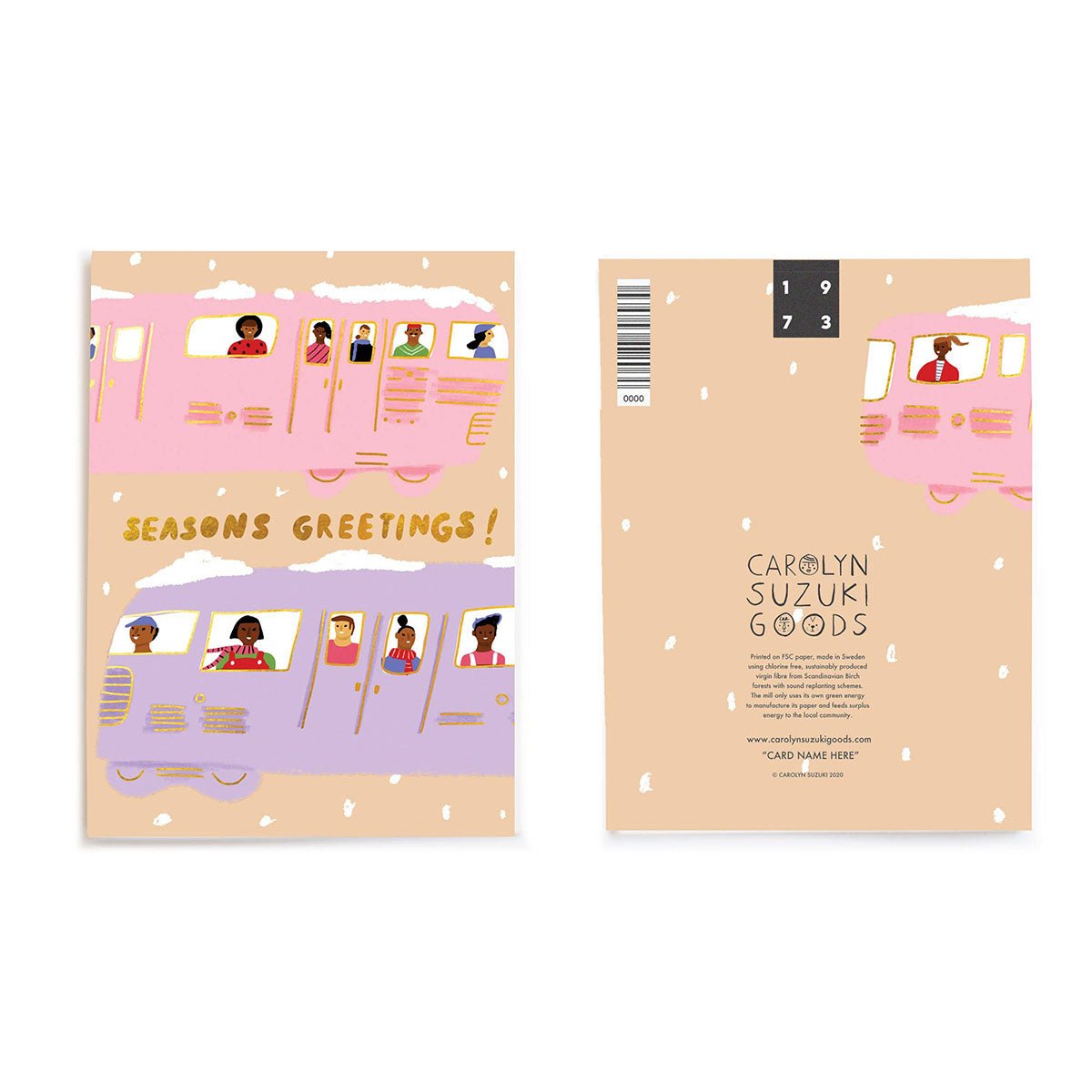Winter Train Holiday Greeting Card - Lockwood Shop - Carolyn Suzuki Goods