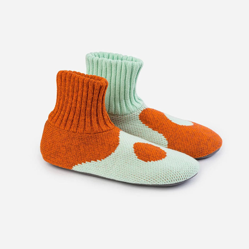Yin Yang Wave Sock Slippers in Jade Rust Marl - Lockwood Shop - Verloop