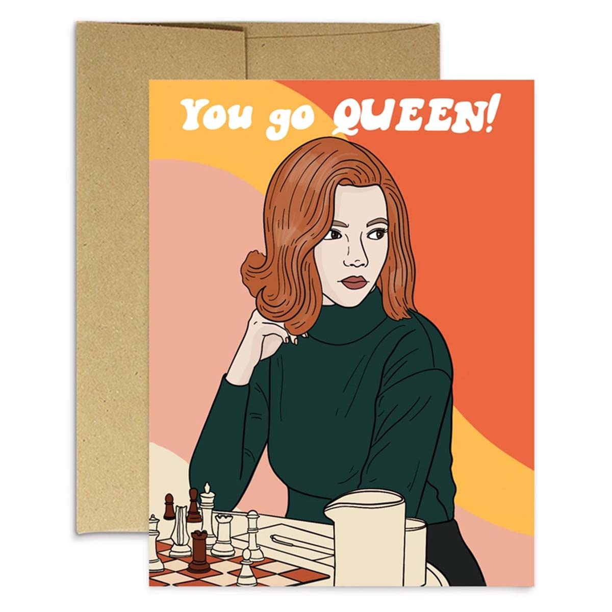 You Go Queen! Queen's Gambit Greeting Card - Lockwood Shop - Party Mountain Paper