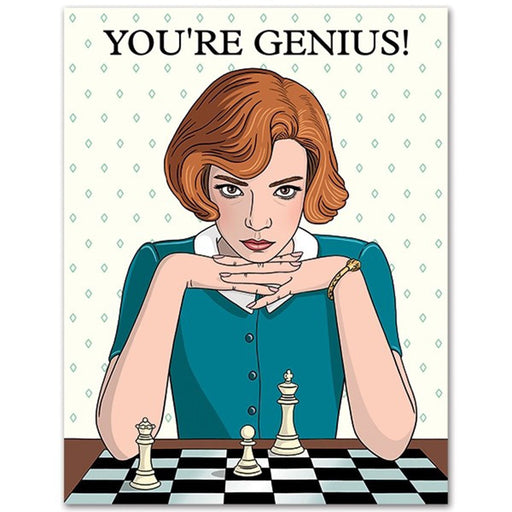 You're Genius Queen's Gambit Birthday Card - Lockwood Shop - The Found