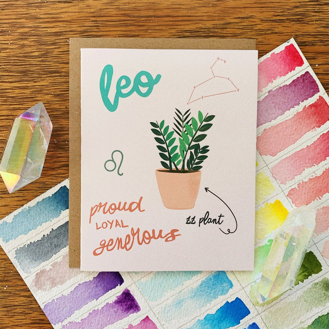 Zodiac Houseplant Greeting Card - Lockwood Shop - Jess Weymouth