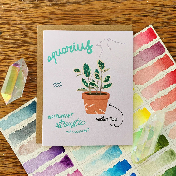 Zodiac Houseplant Greeting Card - Lockwood Shop - Jess Weymouth