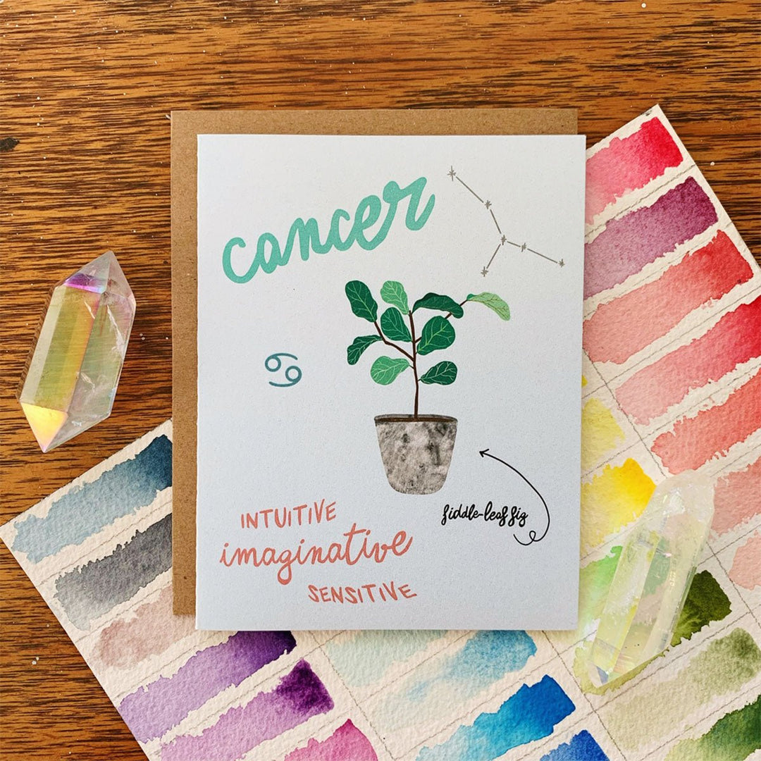Zodiac Houseplant Greeting Card - Lockwood Shop - Jess Weymouth