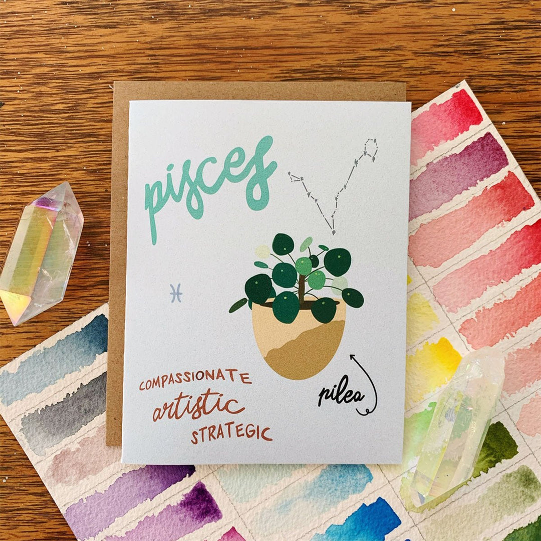 Zodiac Houseplant Greeting Card - Lockwood Shop - Jess Weymouth