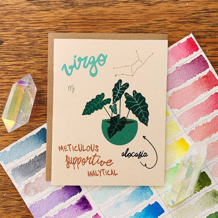 Zodiac Houseplant Greeting Card - Lockwood Shop - Jess Weymouth