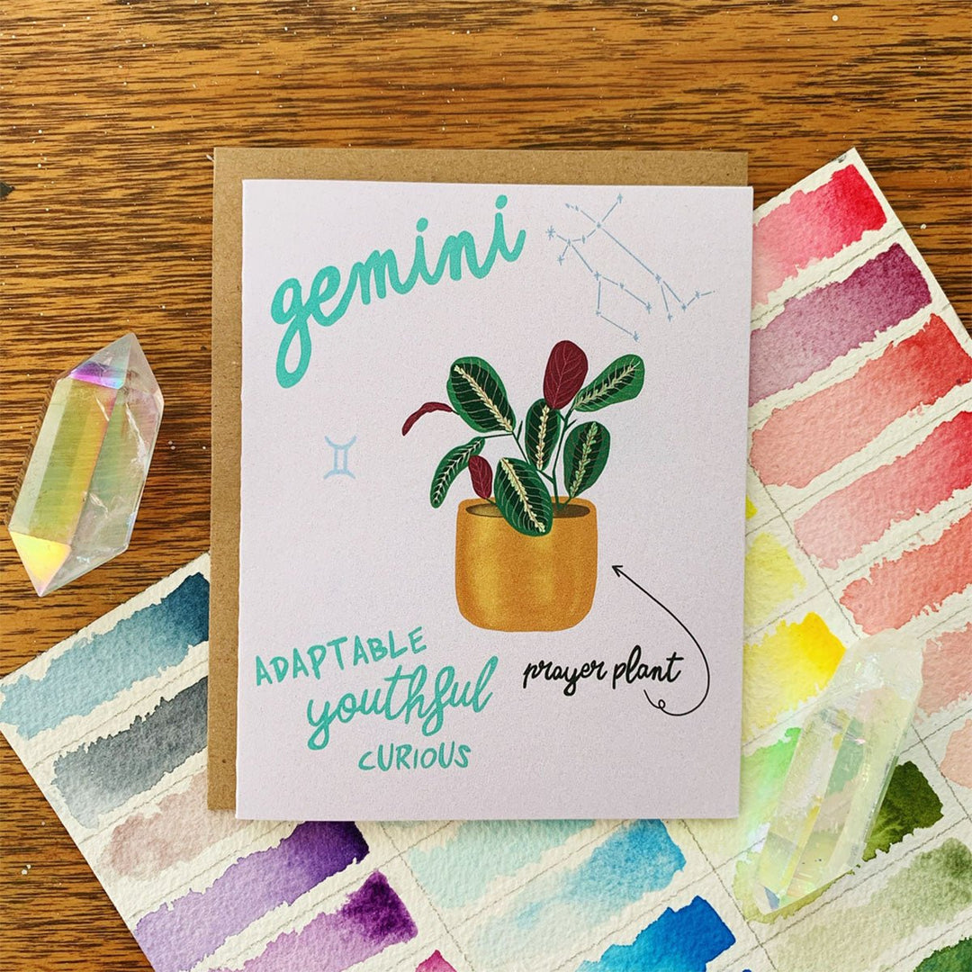 Zodiac Houseplant Greeting Card - Lockwood Shop - Jess Weymouth