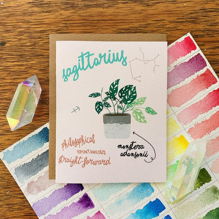 Zodiac Houseplant Greeting Card - Lockwood Shop - Jess Weymouth